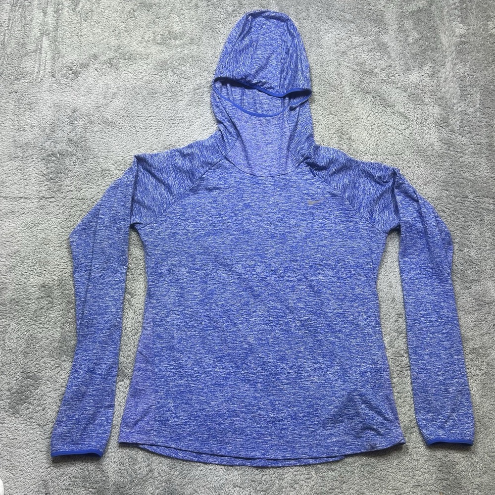 Nike Hoodie Women's L Blue Dri-Fit Element Cowl Neck Running Athletic Activewear